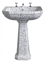 TRTC Blue Speckle Basin & Pedestal TRTC Blue Speckle Basin & Pedestal