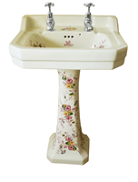 TRTC Multicoloured Floral Basin with Pedestal