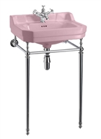 TRTC Art Deco Pink 56cm  Basin with Basin Stand