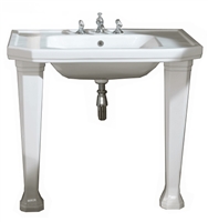 TRTC Churchill White 920mm Winged Console Basin with Ceramic Legs