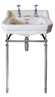 TRTC White  Multicoloured Floral Basin