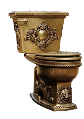 TRTC Lyonnaise Close Coupled Toilet Gold Finish