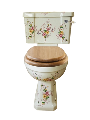 TRTC Multicoloured Floral Close Coupled Toilet