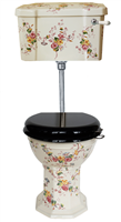 TRTC Multicoloured Floral Low Level Toilet with Floral Cistern