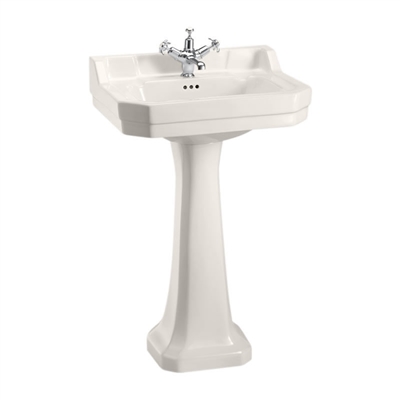 TRTC Art Deco Ivory 56cm Basin and Pedestal