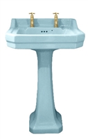 TRTC Art Deco Blue 56cm Basin and Pedestal