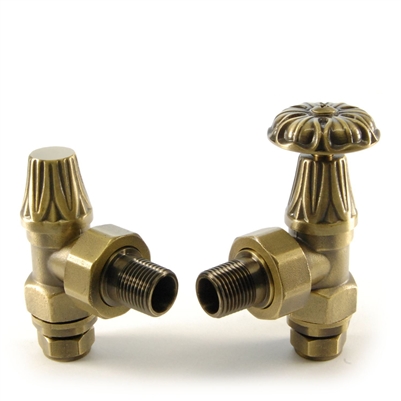 Abbey Old English Brass Manual Radiator Valves