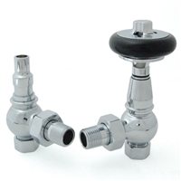 Amberley Chrome Thermostatic Angled Radiator Valves (TRV)