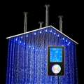 20" Stainless Steel Multi Color Water Powered Led Shower with Digital Control