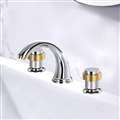 Leo Luxury Dual Handle Three Hole Brass Chrome and Gold  Faucet