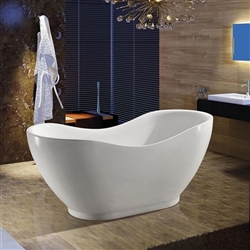 Fontana 67" Freestanding Oval Bath Tub - Acrylic White