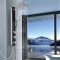 Valence Black Tempered Glass Shower Column Panel w/ Massage Jets Spout Hand & Head Shower