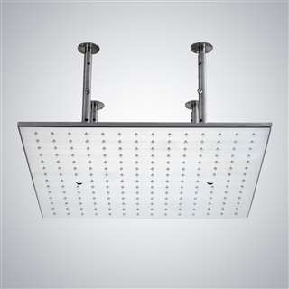 Modern Ceiling Mounted 20-inch Stainless Steel Water Saving Rain Shower Head In Chrome Finish