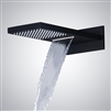 Wall Mounted Stainless Steel Matte Black Finished Bathroom Rainfall Waterfall Shower Head with Embedded Box