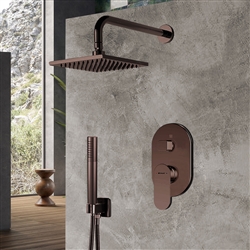 Bravat Shower Set With Valve Mixer Concealed Wall Mounted In Light Oil Rubbed Bronze