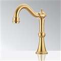 BathSelect Deck Mount Commercial Brushed Gold Touchless Automatic Sensor Faucet