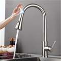 Melun Single Handle Gooseneck Sensor Touch Kitchen Sink Faucet With Pull Out Sprayer in Brushed Nickel Finish
