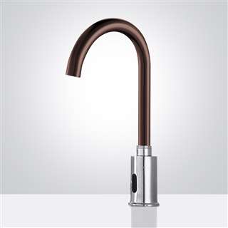 Novarra Goose Neck Oil Rubbed Bronze/Chrome Commercial Automatic Sensor Faucet