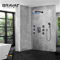 Bravat Multi Color Wall Mounted Water Powered LED Shower with Adjustable Body Jets and Mixer