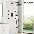 Bravat Water Powered Led Shower with Adjustable Body Jets and Mixer-Wall Mount Style