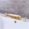 Paris Gold Finish Dual Handle Deck Mount Bathroom Sink Faucet