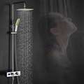 Turin Chrome Finish Rainfall Shower Set with Digital Display