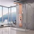 Aveiro Stainless Steel Bronze Shower Panel System with Rainfall Shower & Body Massage Jets