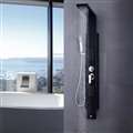 Sintra Stainless Steel Black Shower Panel System with Rainfall Shower & Body Massage Jets