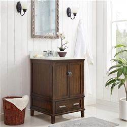 BathSelect Elegant Dark Walnut 24" Bathroom Vanity
