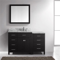 BathSelect Amazing Espresso with Marble Top 54" Bathroom Vanity Set  with Mirror