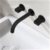 Delaware Contemporary Double Handle Wall Mounted Bathroom Sink Faucet in Black Brass Finish