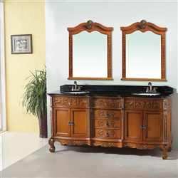 Vience  Wooden Double Vanity Set With Granite Top And Sink
