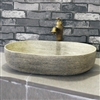 BathSelect Greenville Deck Mount Ceramic Bathroom Vessel Sink In Stone Grey Finish