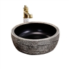 BathSelect Greenville Round Shaped Deck Mount Ceramic Vessel Sink In Stone Grey Finish With Smooth Inner Surface