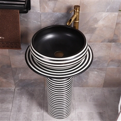 Pedestal With Sink Bowl In Monochrome Design