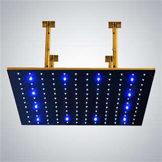 Gold Plated shower head multicolor led