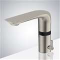 Bathselect Brushed Nickel Rotatable Double Sensor Temperature Control Led Faucet