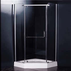 BathSelect Tempered Glass Complete Sliding Bath Shower Enclosure With Designer Handle