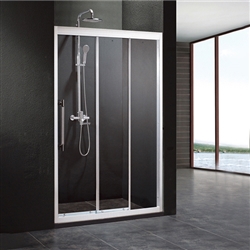 Aluminium Framed 3 Panel Square Shape Sliding Shower Door