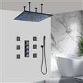 Matte Black shower head multicolor led