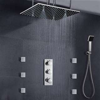 Juno 24"Rain Shower Head Thermostatic Shower Valve Set