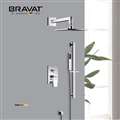 Bravat Thermostatic Chrome Rainfall Shower System With Handheld Shower