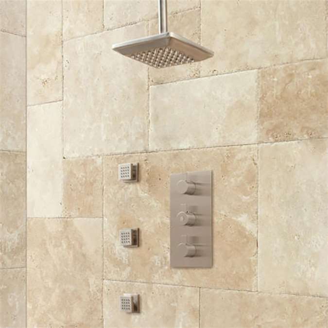 Monopoli Thermostatic Shower System in Brushed Nickel Finish