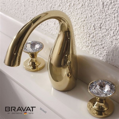 Bravat  Gold Crystal Sink Faucet