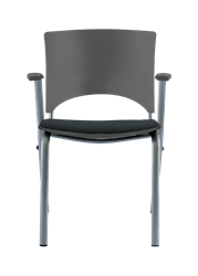 Allseating MultiStackÂ® Chair with Arms and Upholstered Seat