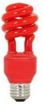Red Party Light Bulb, Red CFL Spiral Compact Fluorescent - 13 Watts - Great for parties, dorms, garages, etc!