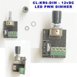 LED Dimmer - 12v Rotary PWM LED Dimmer - Click On/Off, 6 Amps -