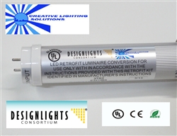 DLC LED SMD T10 Tube Light - 1850 Lumens, 4 foot, Natural White, 18 Watt, 90V-277VAC, Full Frosted Lens, Commercial Grade - UL and Design Lights Approved!