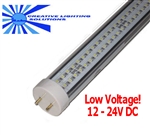 LED SMD T8 Tube Light - 1550 Lumens, 4 foot, Day White, 17 Watt, 300 LED, 12-24VDC, Clear Lens, Commercial Grade