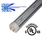 LED SMD T8 Fluorescent Light Tube, 4 ft, Warm White, 18 W, 288 LED, 90V-277V, Commercial Quality, ETL/UL Approved